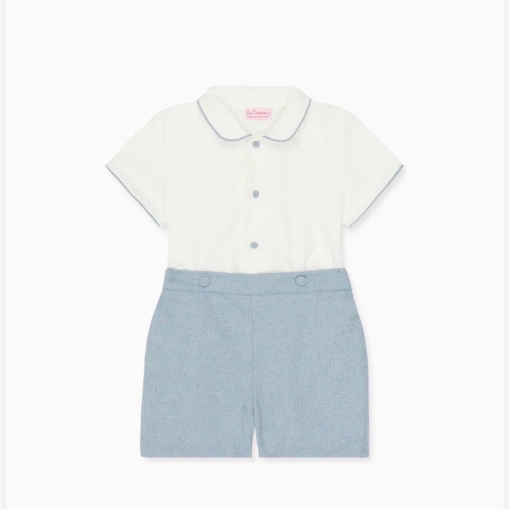 La Coqueta White and Gray Kids One Piece